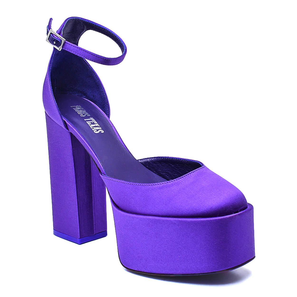 Paris Texas - Dalilah Purple Satin Platform Pumps 37.5